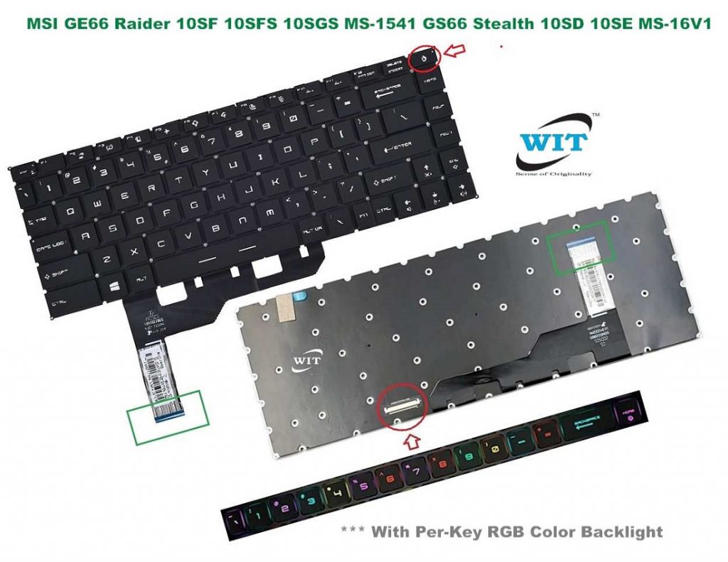 Laptop Internal Keyboard Or Keypad For Msi Ge Raider Ms Gs