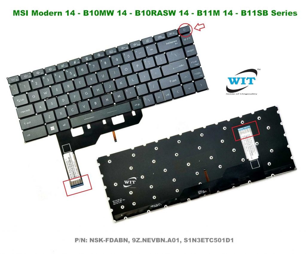 Laptop Internal Keyboard Or Keypad For MSI Modern 14-B10MW 14-B10RASW ...