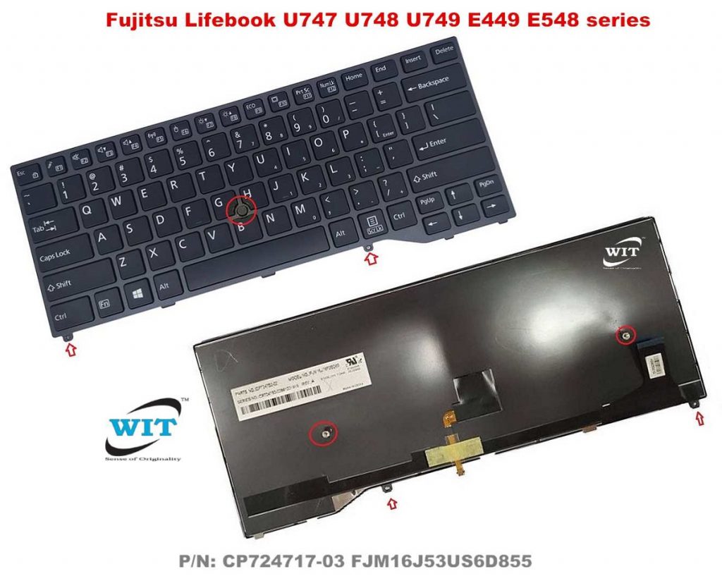Laptop Keyboard/Keypad for Fujitsu Lifebook U747 U748 U749 E449 E548