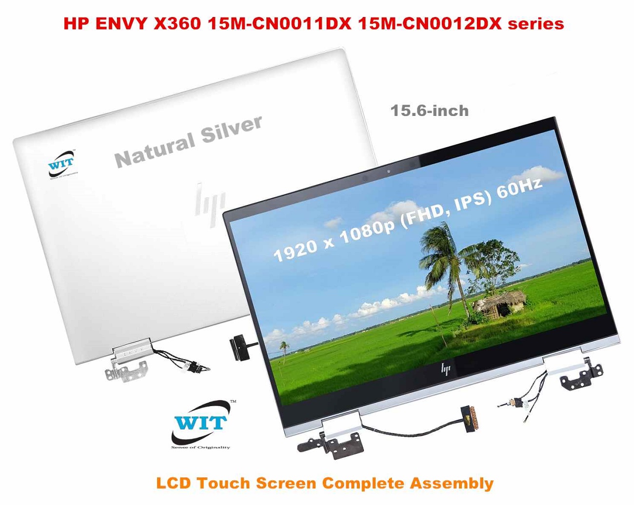 Schermo LCD Touch 15.6" FHD Per HP Envy X360 15-eu000 – Assemblaggio Con Cornice Nera – 1920x1080 30 Pin
