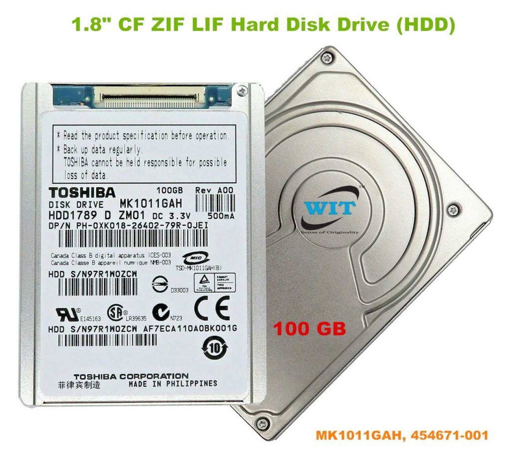 100GB 1.8" CF ZIF LIF Hard Disk Drive (HDD), Rotational Speed : 4200 ...