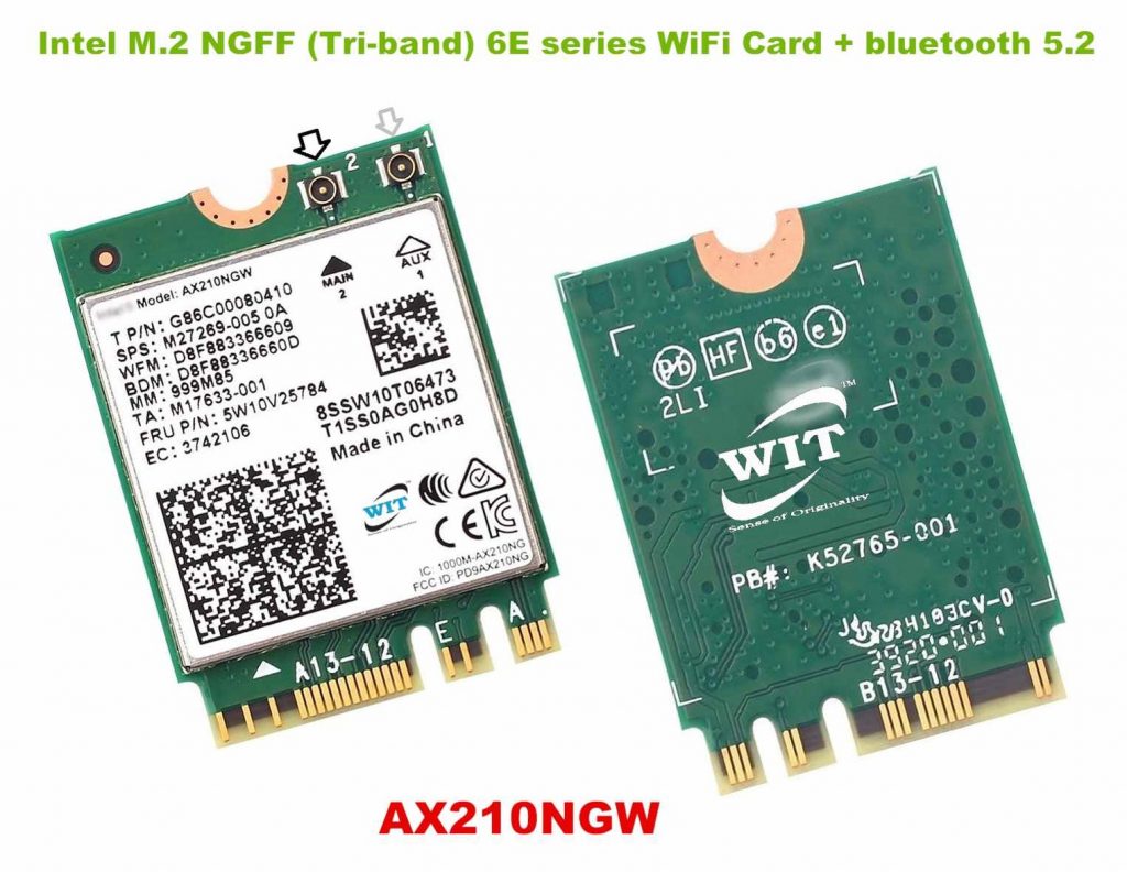 Intel AX210NGW WiFi Card, WiFi 6E 11AX Wireless Module Expand to 6GHz