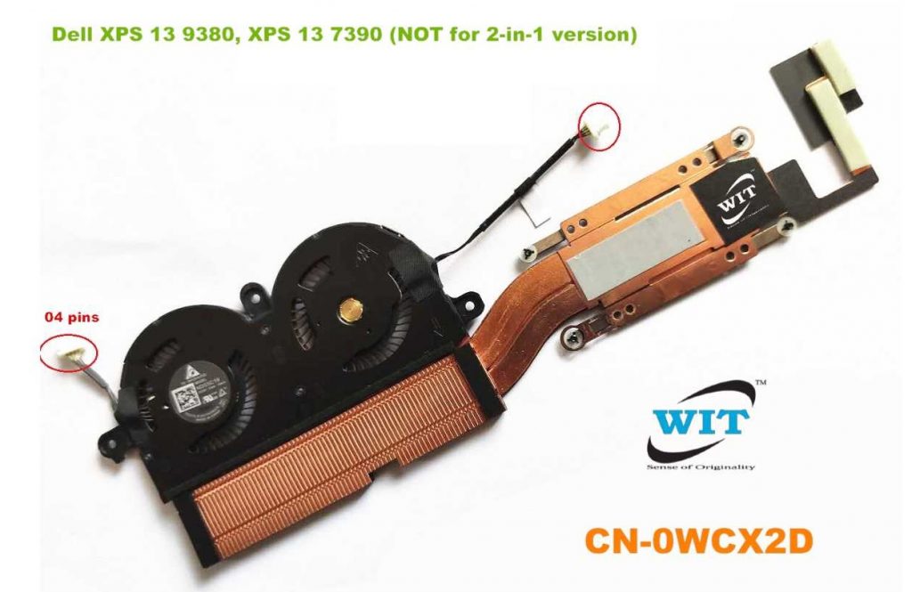 Laptop CPU internal cooling fan (Dual) with Heatsink for Dell XPS 13