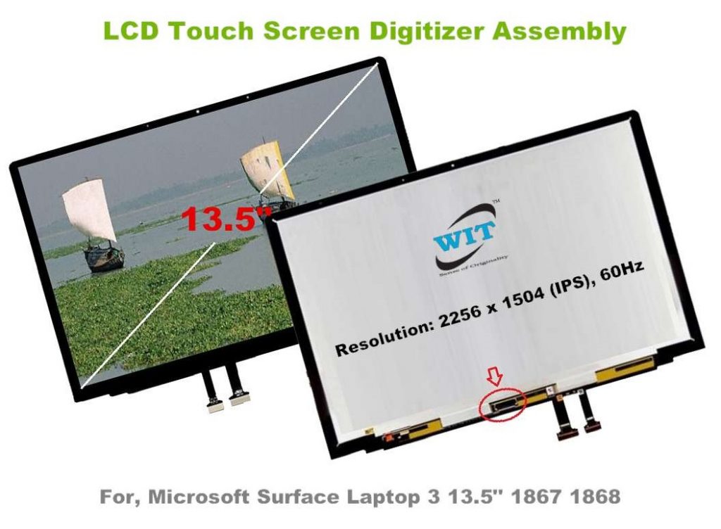 thumbnail image 2 of 13.3" Matte Touch Screen Digitizer Assembly For HP Spectre X360 - PN 833713-001 - 2560x1440 2 of 5