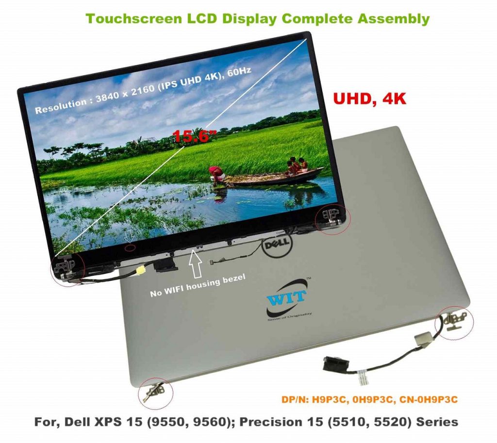 Ecran LCD Tactile 15.6 UHD 4K Pour Dell Precision 5510 5520, Assemble Complet, Neuf