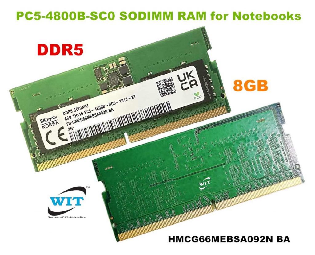 8GB DDR5 1Rx16 PC5-4800B-SC0, PC5-38400 / PC5-4800B (BUS: 4800MHz ...