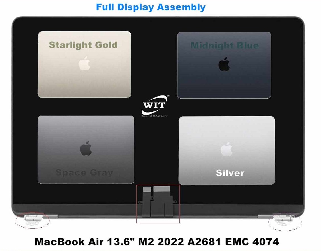 Full Display Assembly for Apple MacBook Air M2 13 Retina 13.6