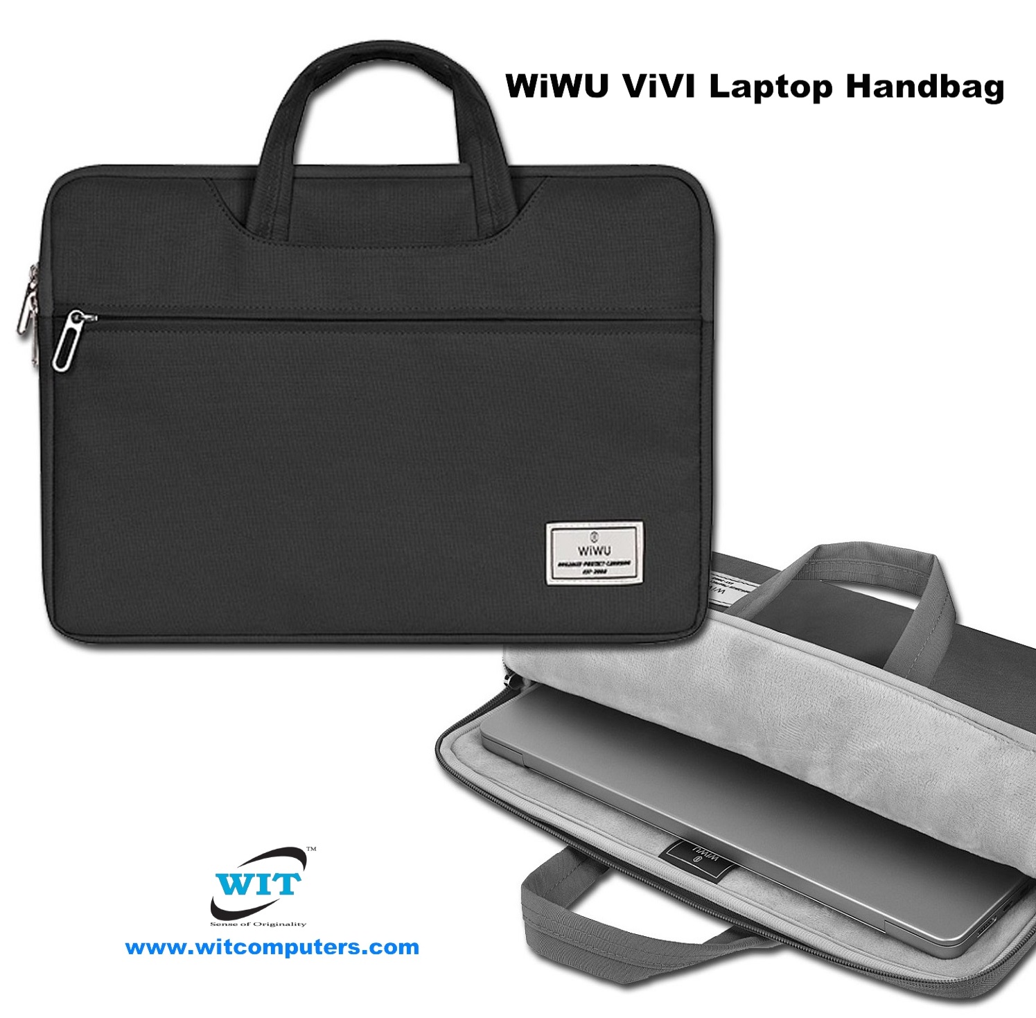 ViVI Laptop Handbag(Black)